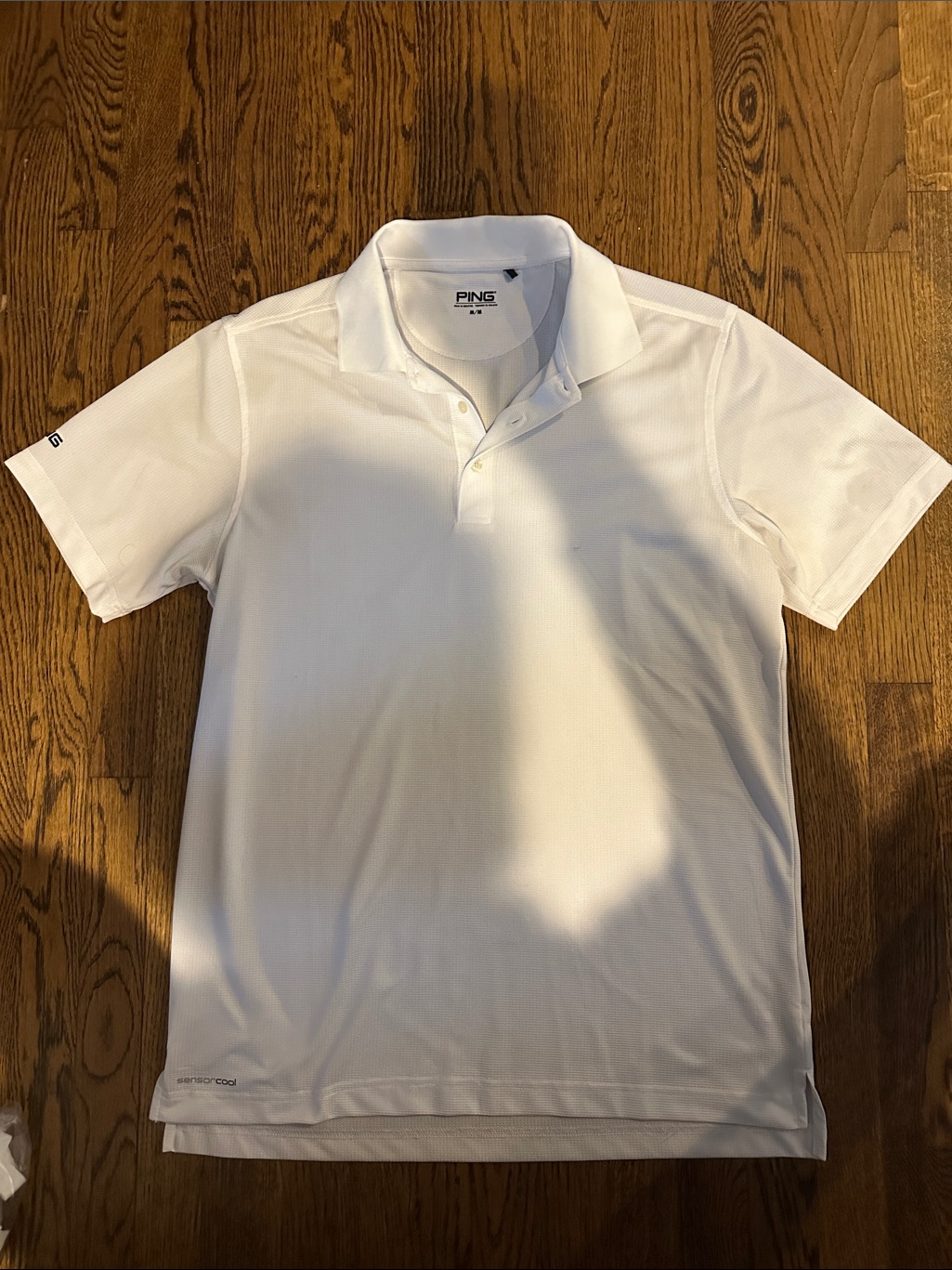 Ping White Mens ShortSleeve Polo